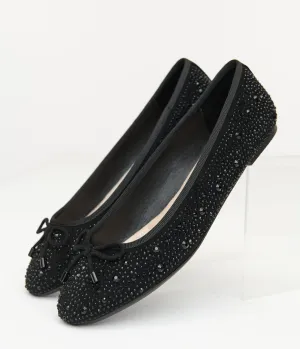 1960s Black Sparkle Flats