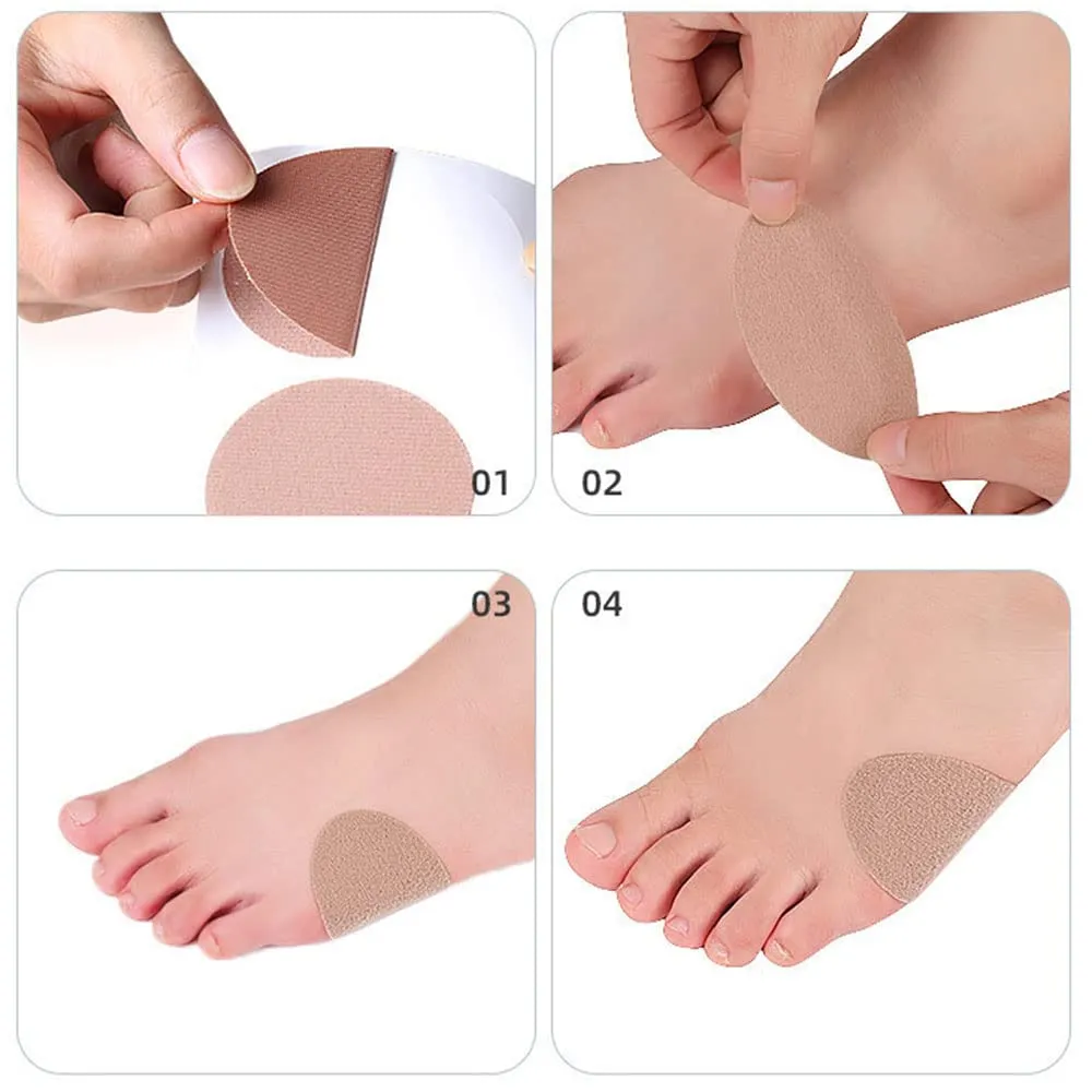 20 Pieces Oval Moleskin Pads Knit Mole Skin Patches Foot Care Tape for Chafing Blister Prevention Heel and Toe for Boots Hiking Reduce Friction Pain