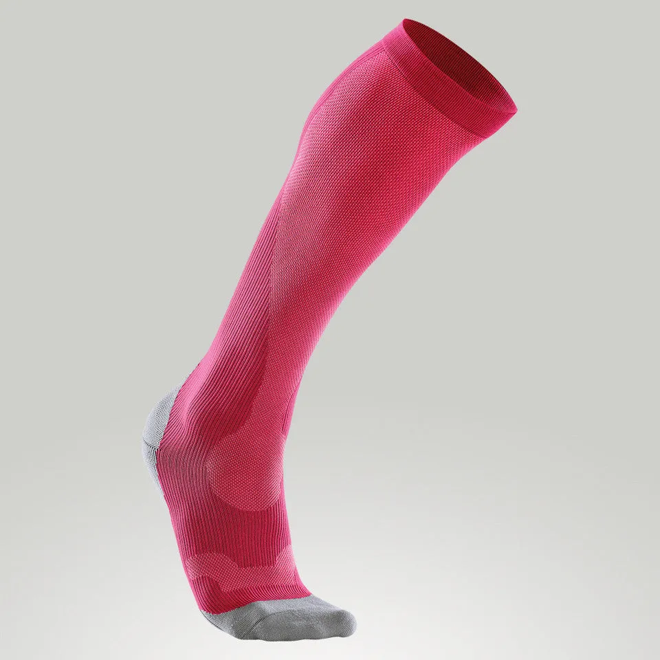 2XU Women's Compression Performance Run Sock Hot Pink/Grey