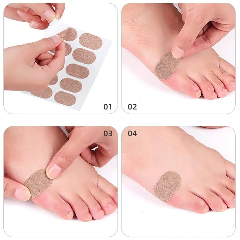 50 Patches Knit Adhesive Foot Pads Knit Mole Skin Patches Foot Care Tape for Chafing Blister Prevention Heel and Toe for Boots Hiking (3 * 2.1 cm)