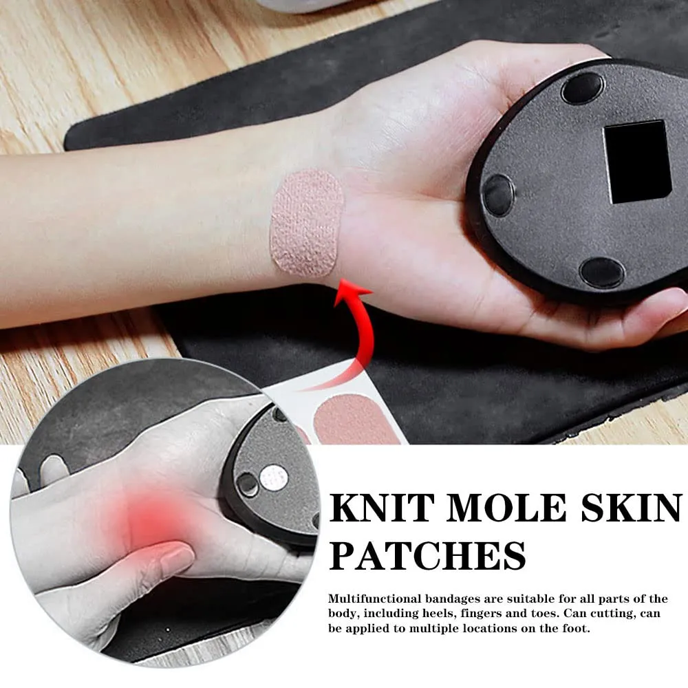 50 Patches Knit Adhesive Foot Pads Knit Mole Skin Patches Foot Care Tape for Chafing Blister Prevention Heel and Toe for Boots Hiking (3 * 2.1 cm)