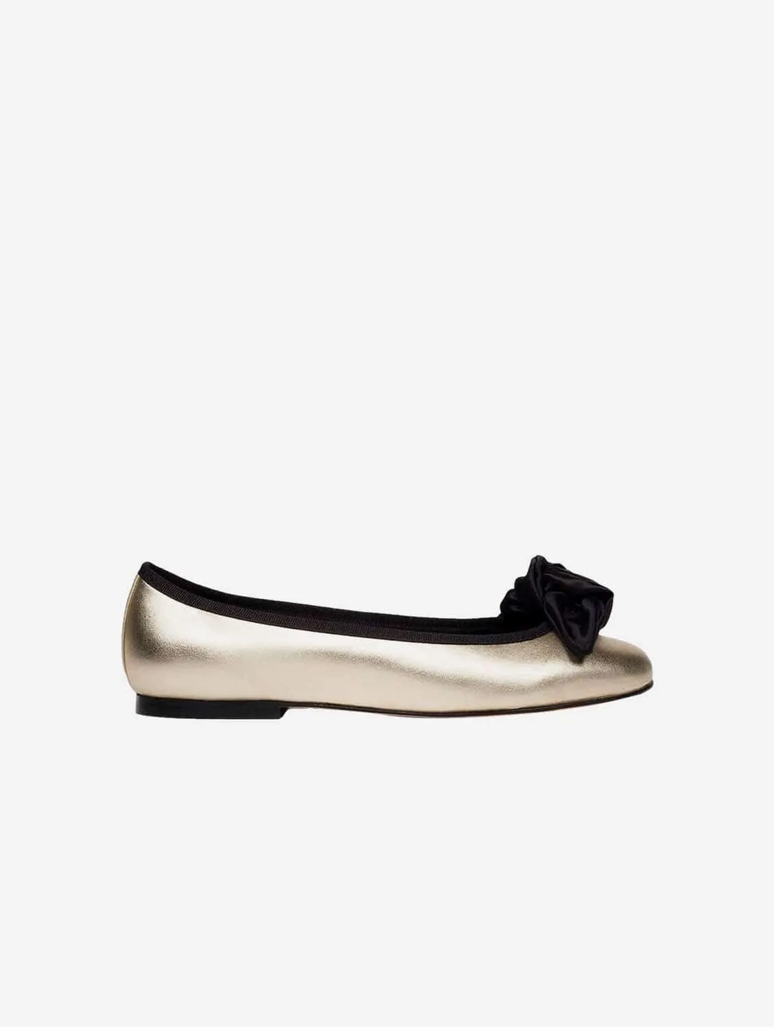 9:30am Hearing in Court Vegan Leather Bow Flats | Light Gold