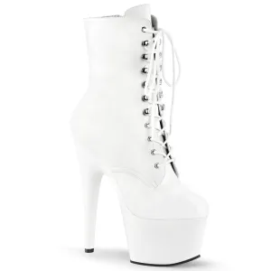 Adore-1020 White Faux Leather/White Matte, 7" Heels