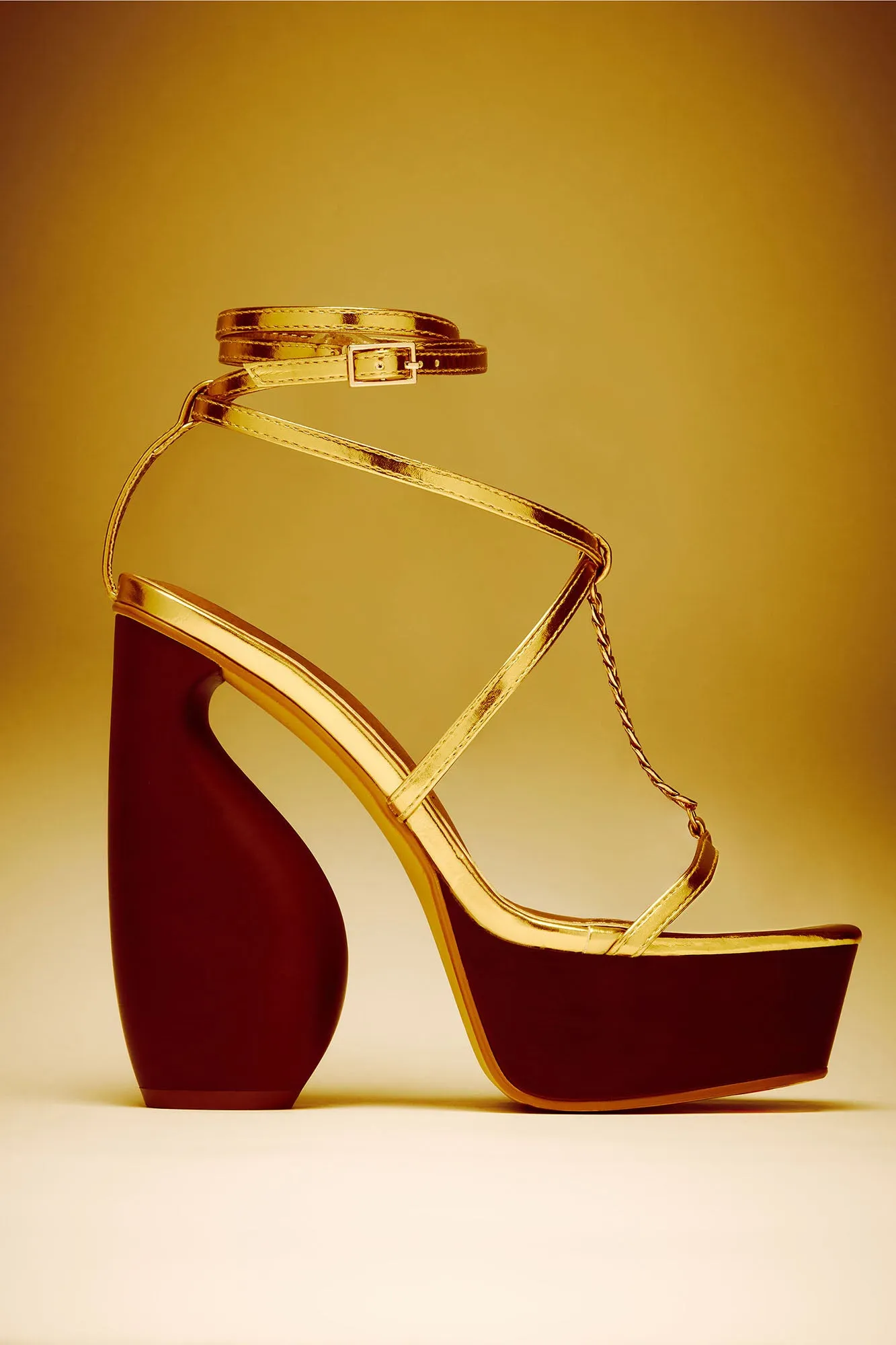 Always Confident Strappy Heeled Sandals - Gold