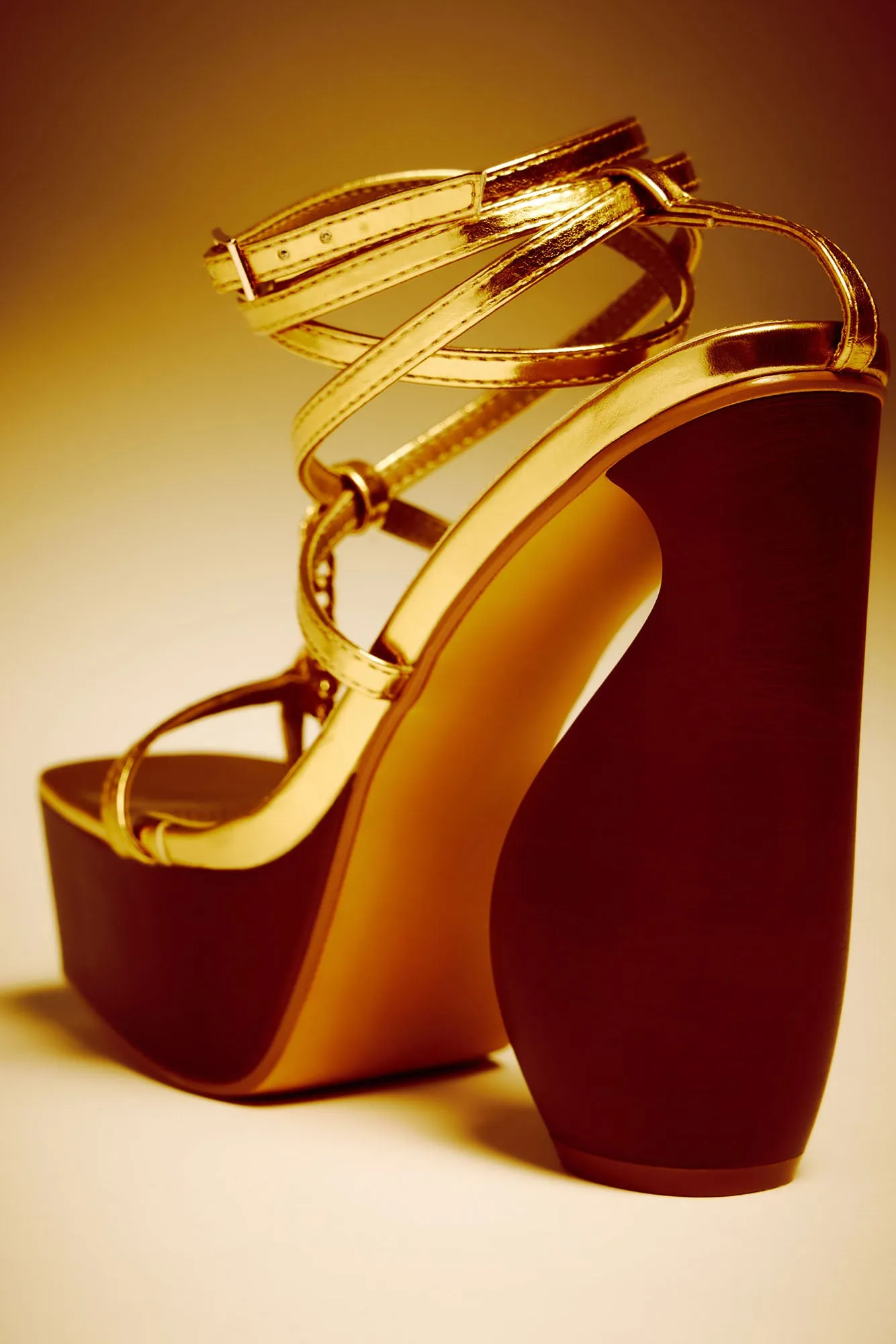 Always Confident Strappy Heeled Sandals - Gold