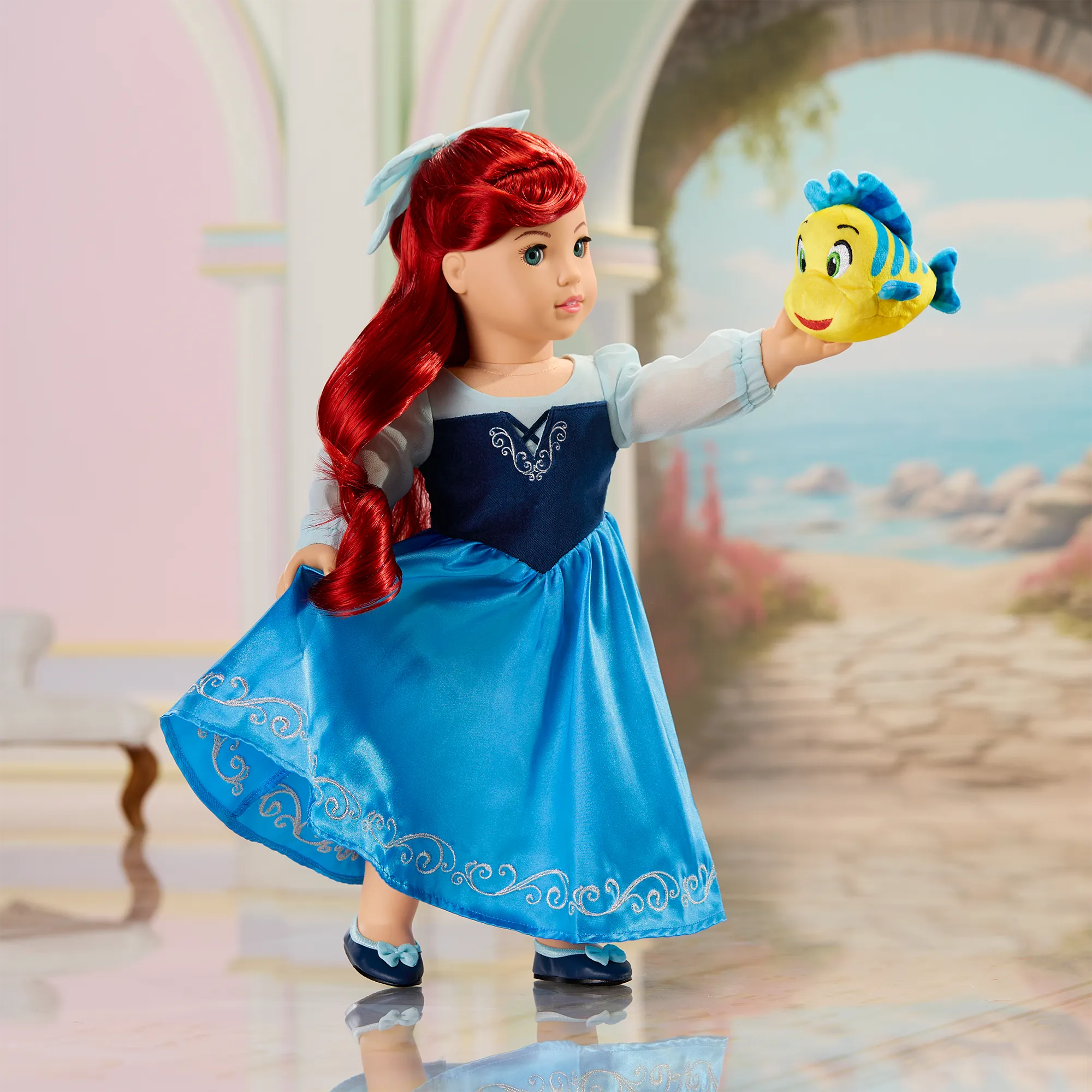 American Girl® Disney Princess Ariel Day Dress, Flounder & Accessories for 18-inch Dolls