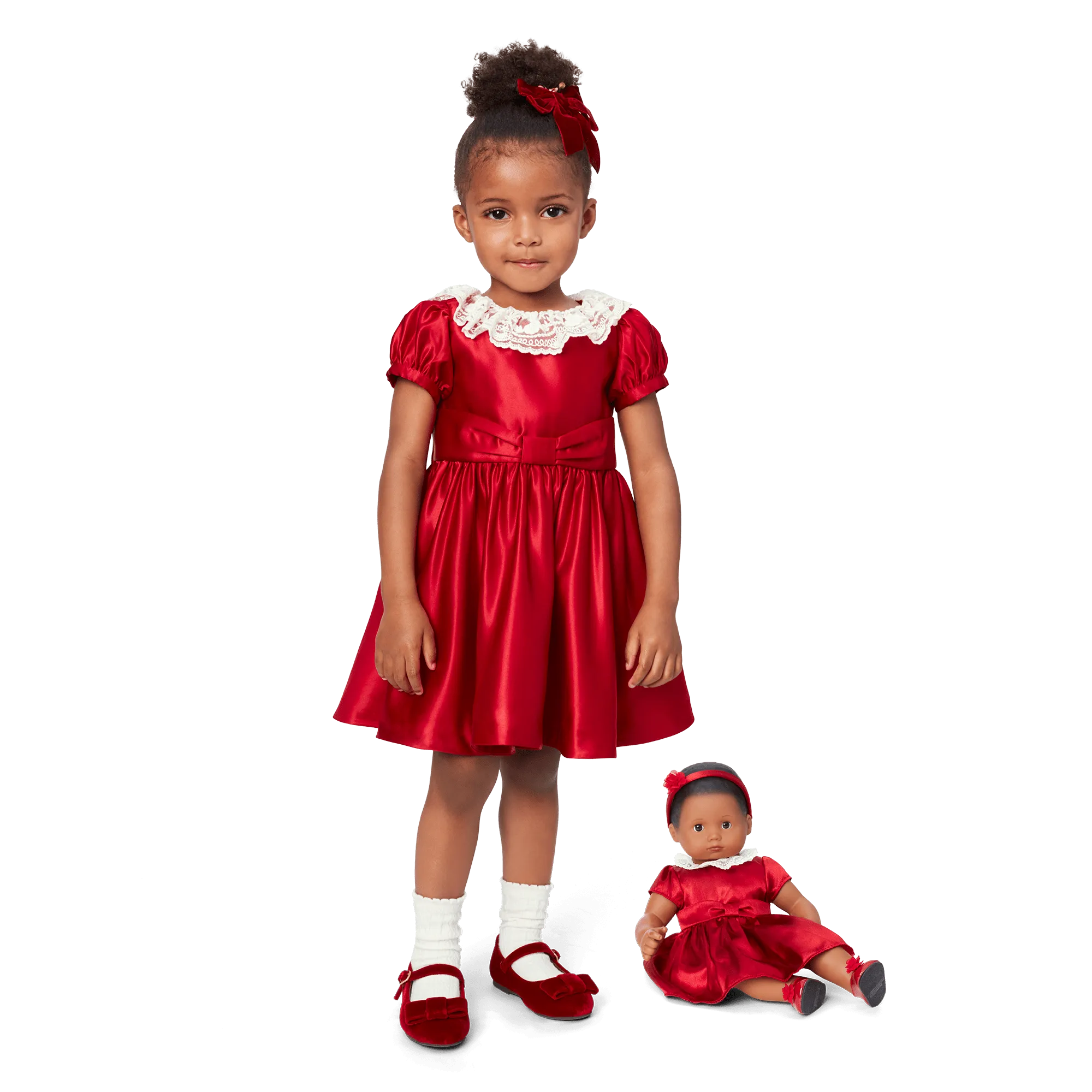 American Girl® x Janie and Jack Holly-Red Party Dress for Little Girls & Bitty Baby® Dolls