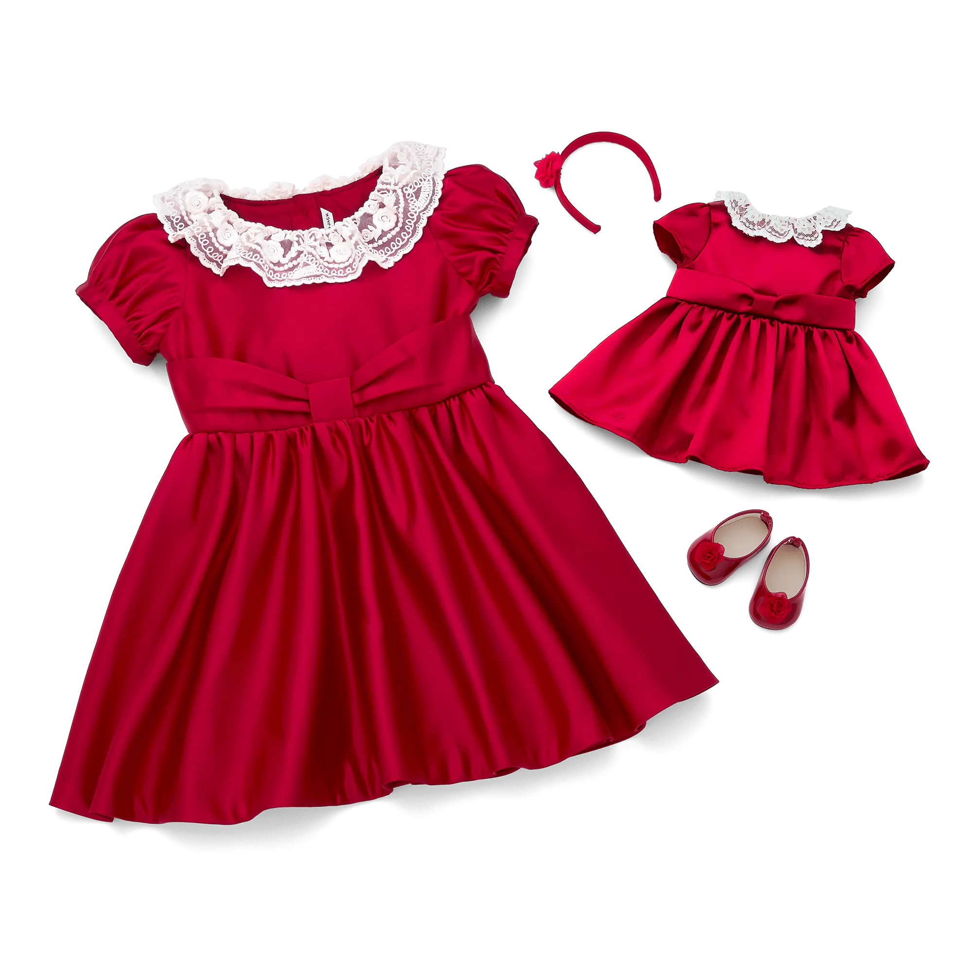 American Girl® x Janie and Jack Holly-Red Party Dress for Little Girls & Bitty Baby® Dolls