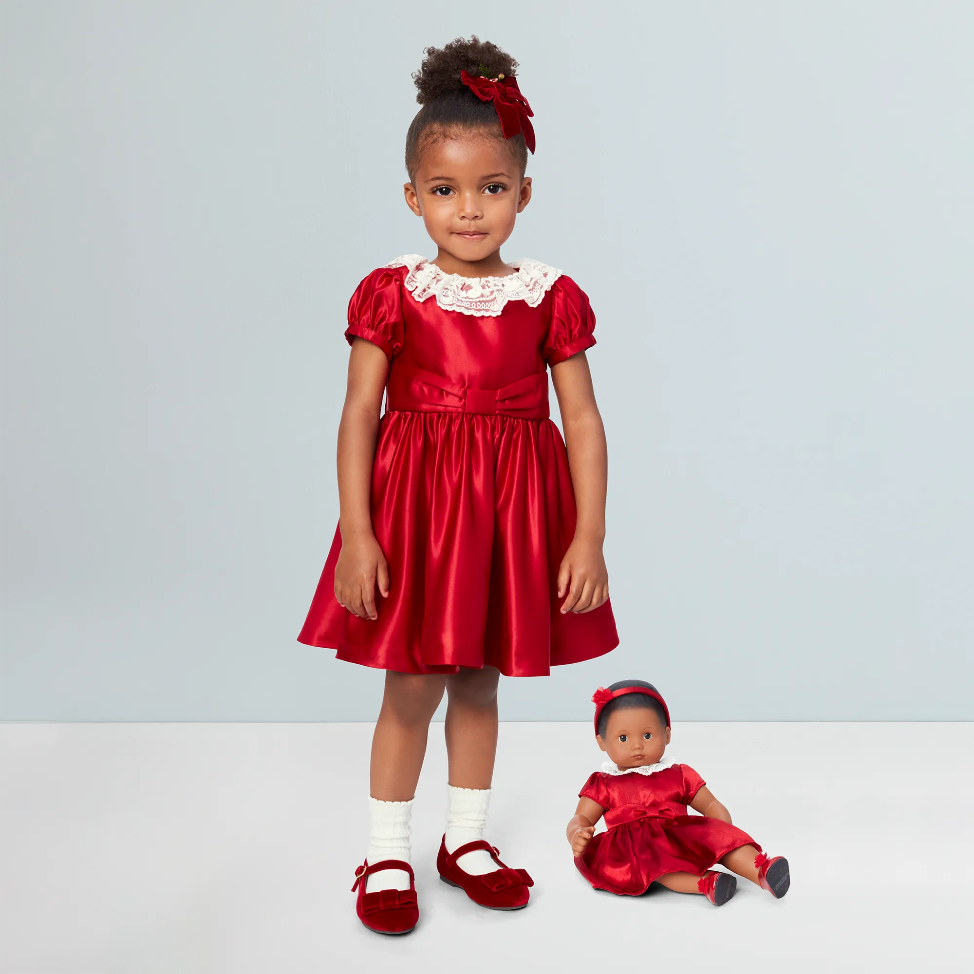 American Girl® x Janie and Jack Holly-Red Party Dress for Little Girls & Bitty Baby® Dolls