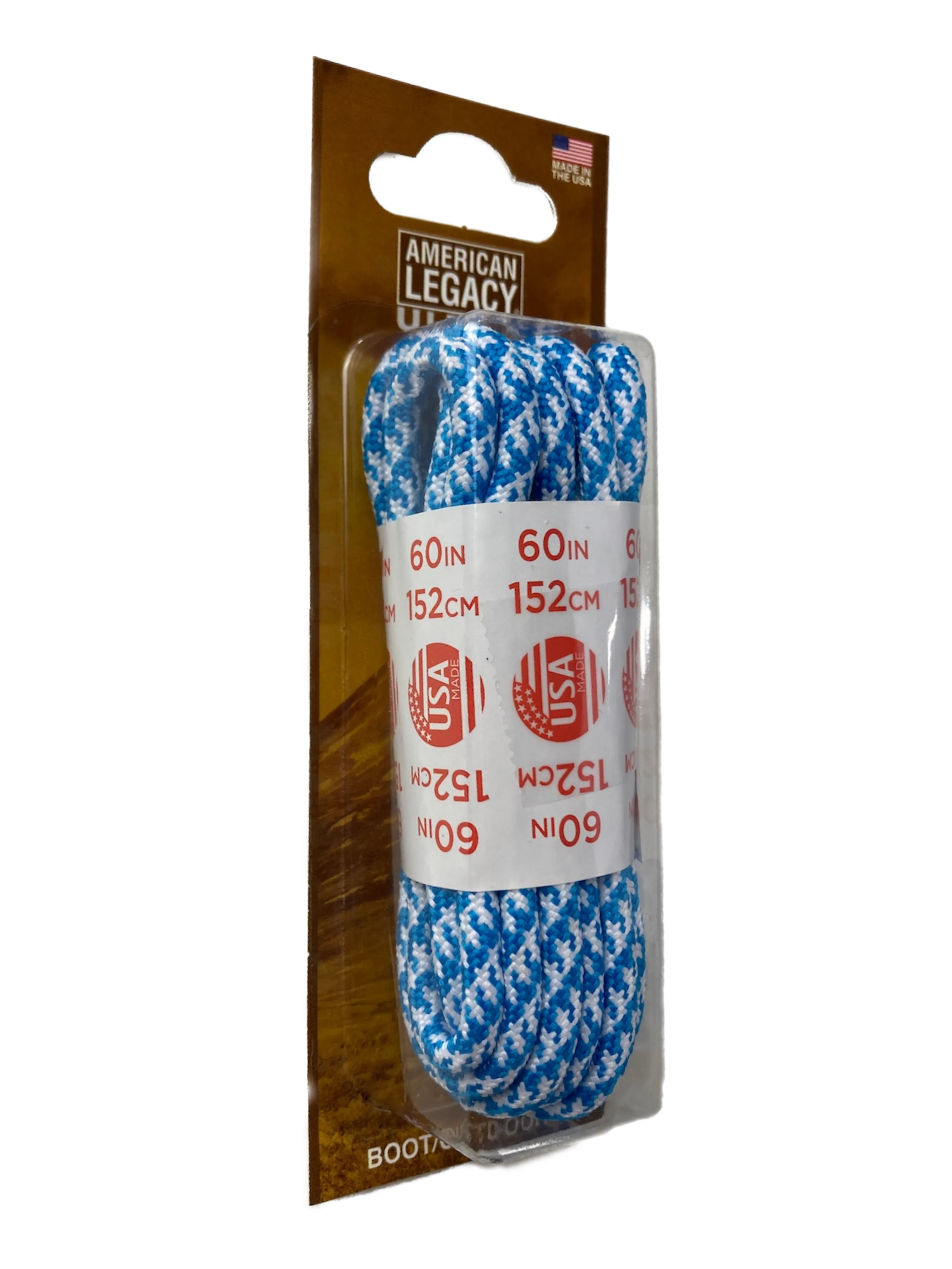 American Legacy ® Ultra Rope Laces | White/Neon Blue Houndstooth