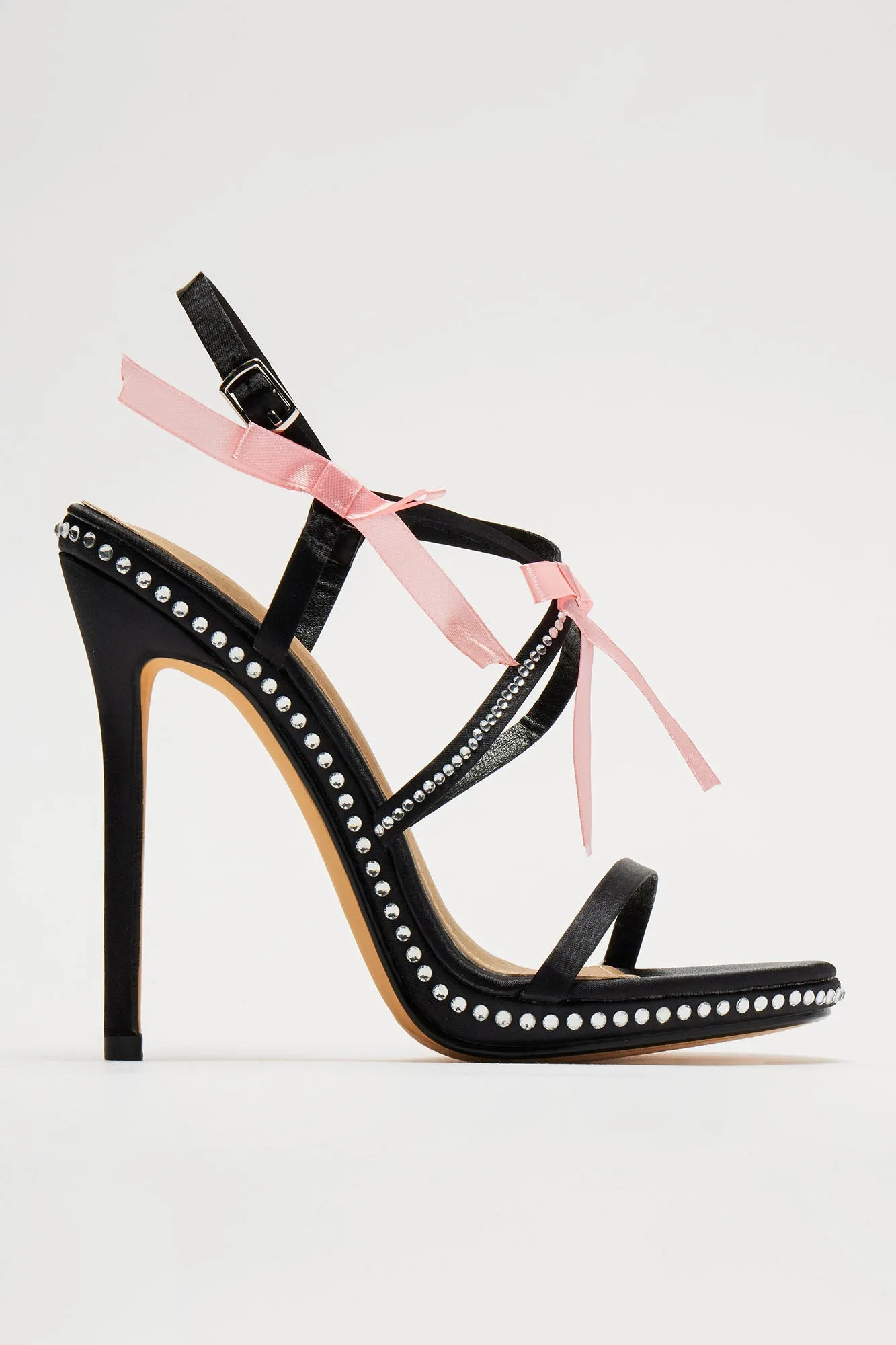 Amozae-Angel Baby Embellished Heels - Black