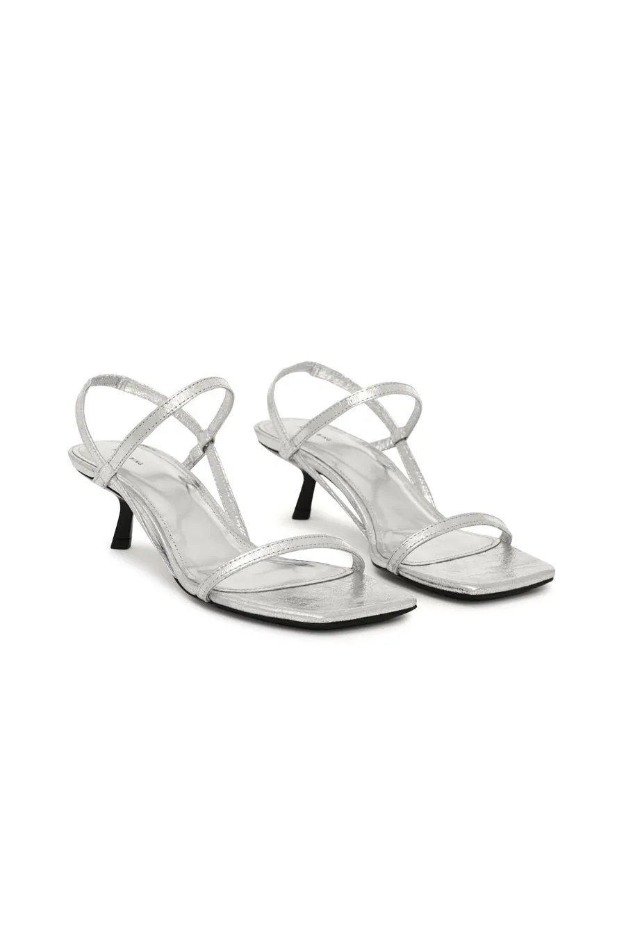 Anine Bing - Hilda Heeled Sandals in Silver