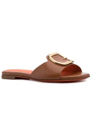 Apricot Flat Sandal in Light Brown