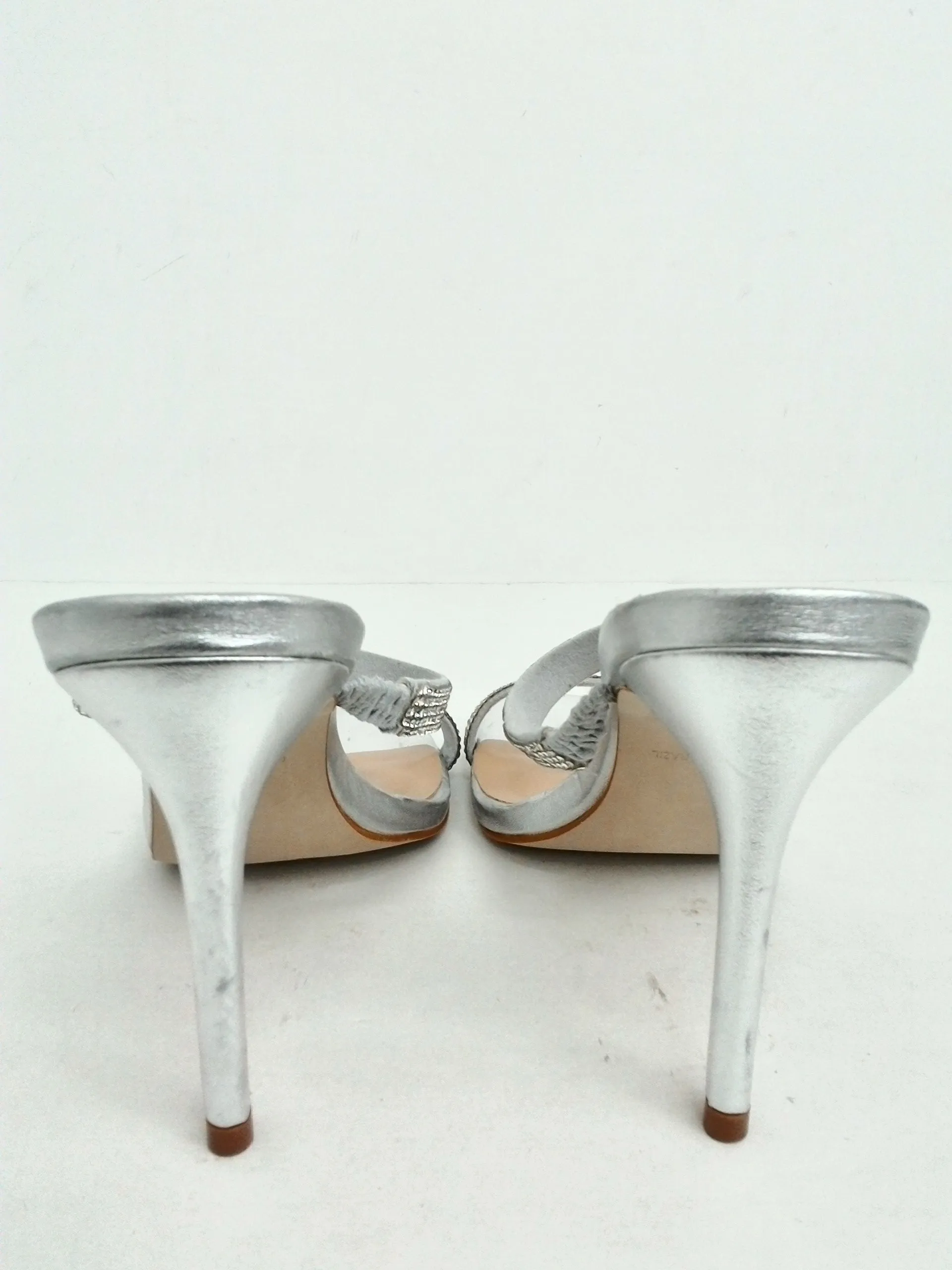 Aqua Women's Silver Heeled Mule Size 6.5 M