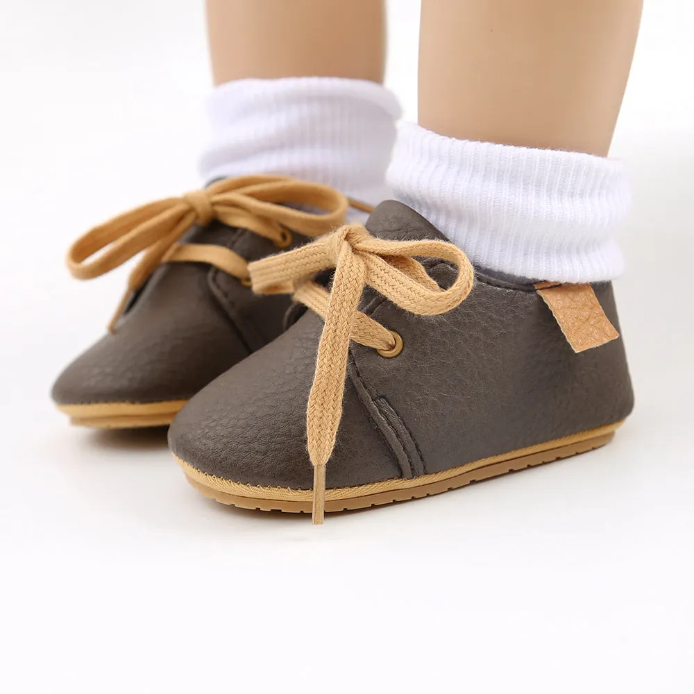 Baby Boys Girls Oxford Shoes PU Leather Soft Infant Walking Shoes