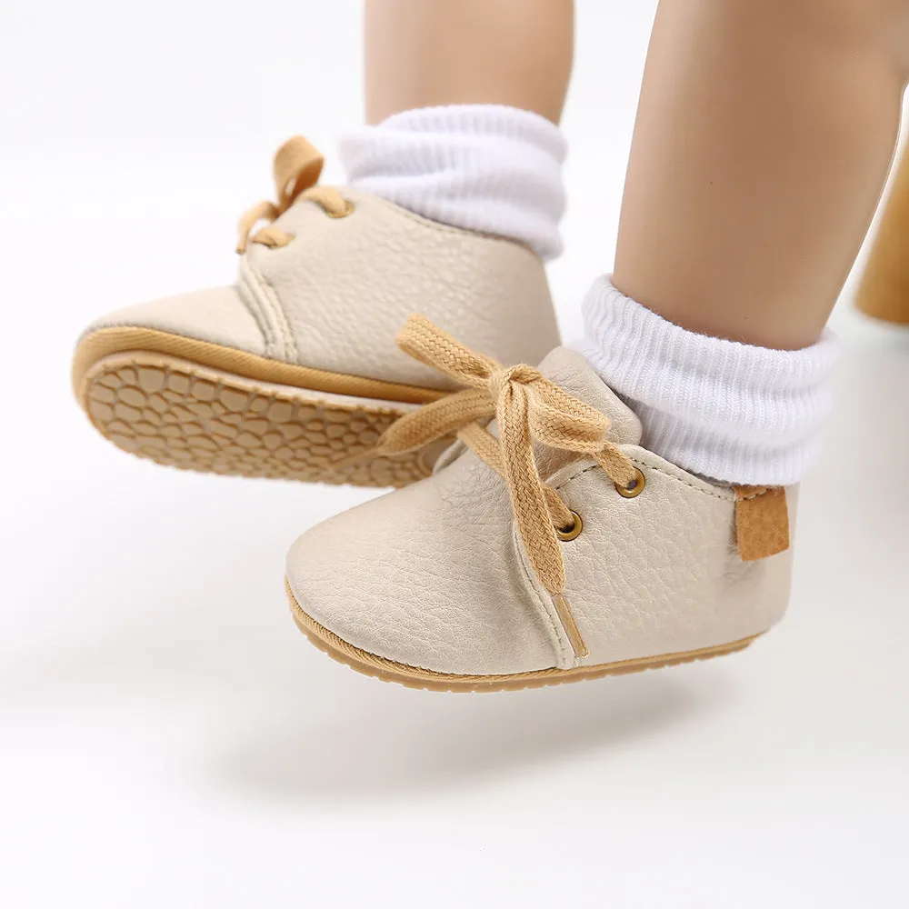 Baby Boys Girls Oxford Shoes PU Leather Soft Infant Walking Shoes