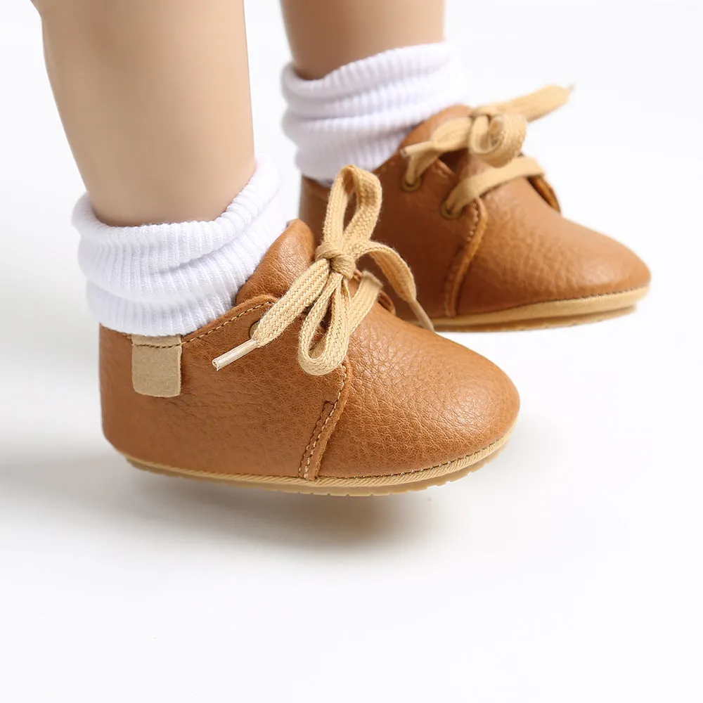 Baby Boys Girls Oxford Shoes PU Leather Soft Infant Walking Shoes