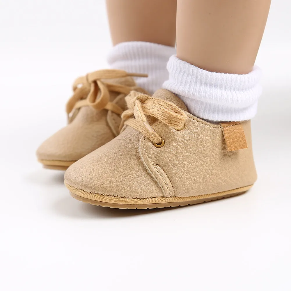 Baby Boys Girls Oxford Shoes PU Leather Soft Infant Walking Shoes