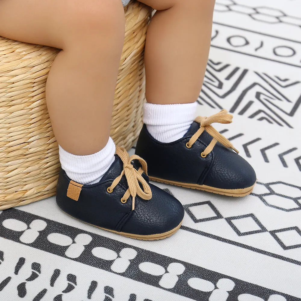 Baby Boys Girls Oxford Shoes PU Leather Soft Infant Walking Shoes