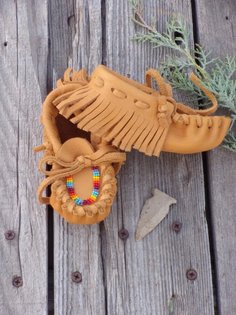 Baby moccasins , buckskin moccasins, beaded baby moccasins