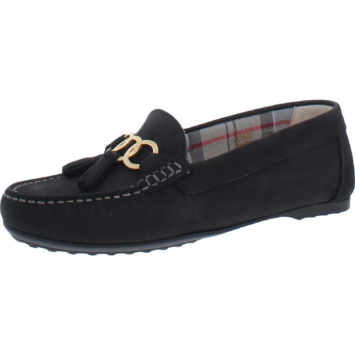 Barbour Womens Nadia Leather Slip-on Moccasins