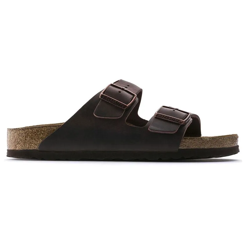 'Birkenstock' Men's Arizona Oiled Leather Soft Bed Sandal - Habana