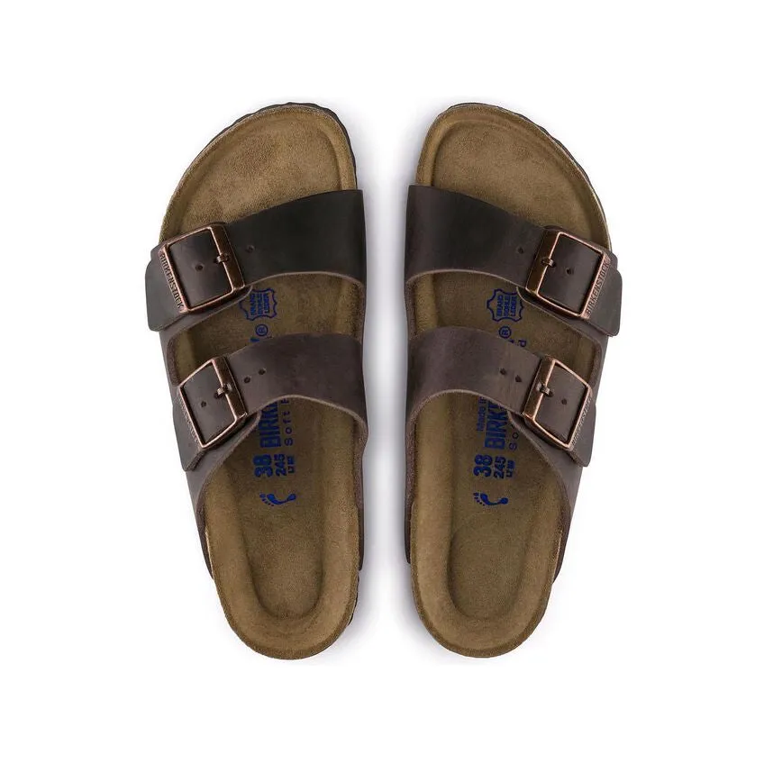 'Birkenstock' Men's Arizona Oiled Leather Soft Bed Sandal - Habana