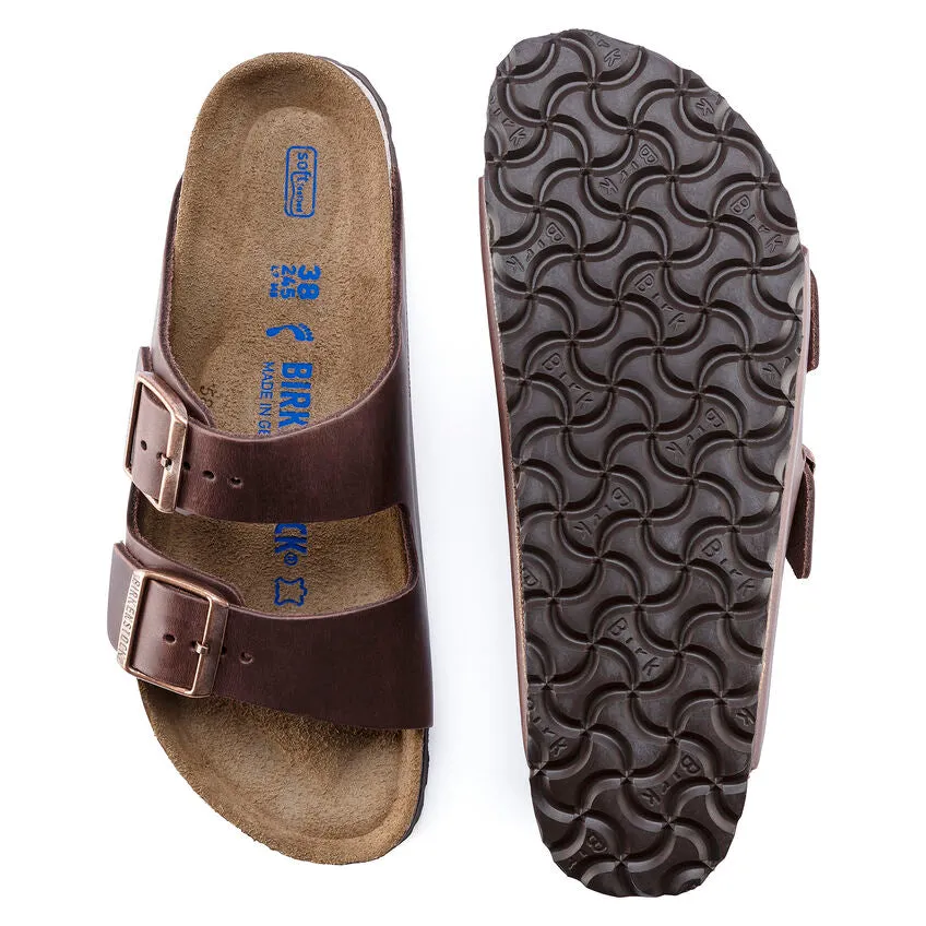 'Birkenstock' Men's Arizona Oiled Leather Soft Bed Sandal - Habana