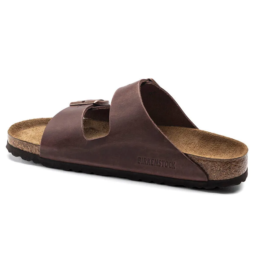 'Birkenstock' Men's Arizona Oiled Leather Soft Bed Sandal - Habana