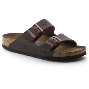 'Birkenstock' Men's Arizona Oiled Leather Soft Bed Sandal - Habana