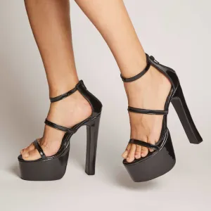 Block Platform Heels (Black)