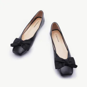 Bow Ballerina Flats (Eva) Black