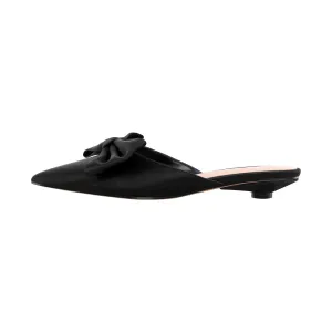 Bow Pointed Toe Mules Round Heel Flats