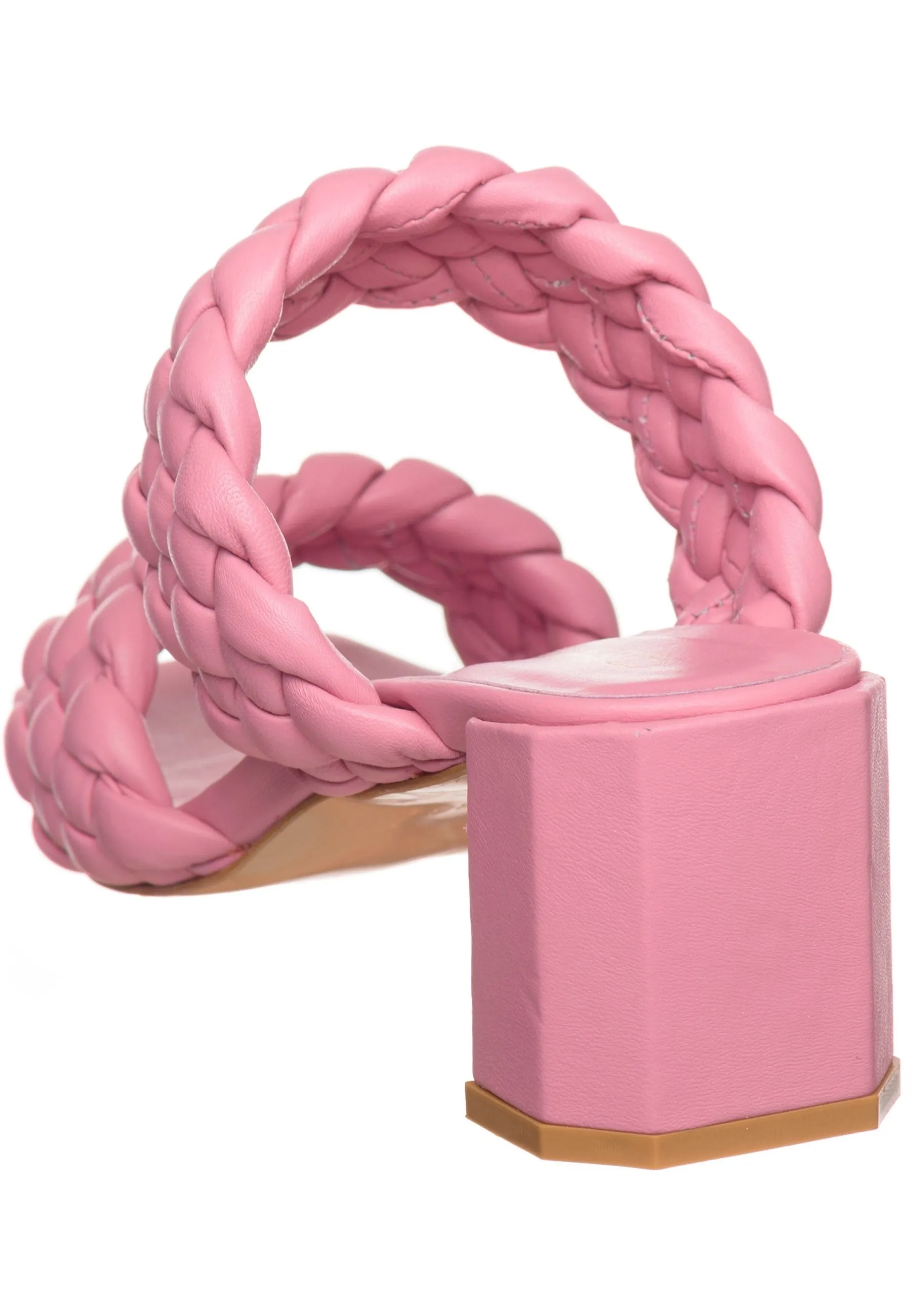 Braided Heeled Sandals - Pink