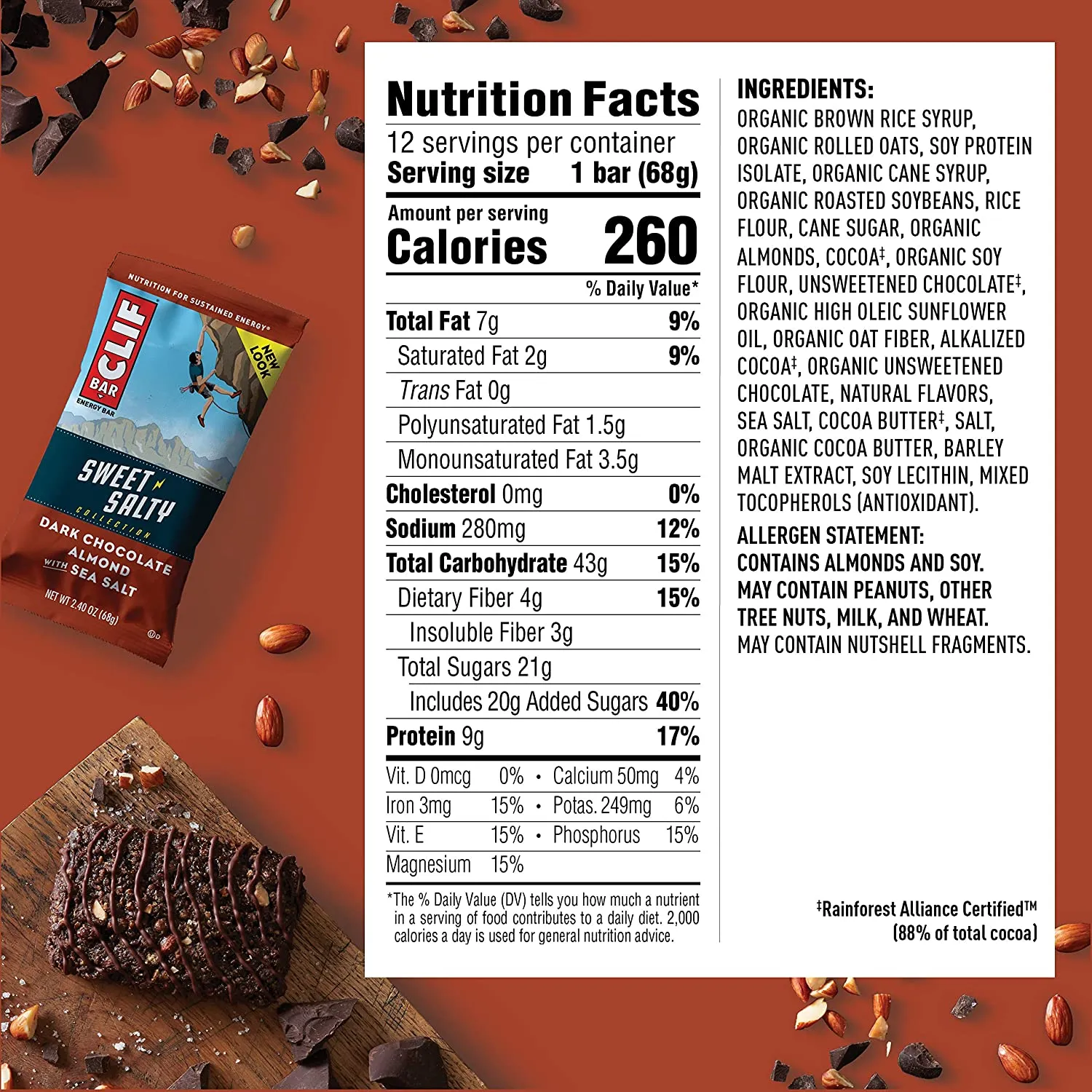 Clif Bar - Dark Chocolate Almond Sea Salt