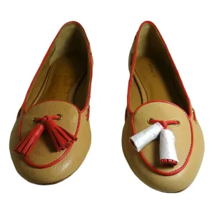 COACH Manika Soft Tan Leather Flat Shoes