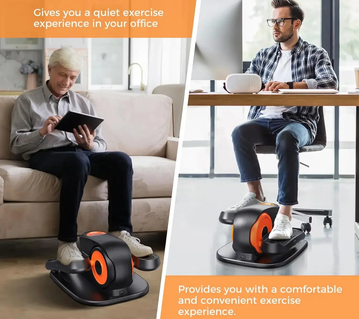 Desk Elliptical Machine – Portable and Quiet Pedal Exerciser for Seniors – Ideal for Sitting and Rehabilitation