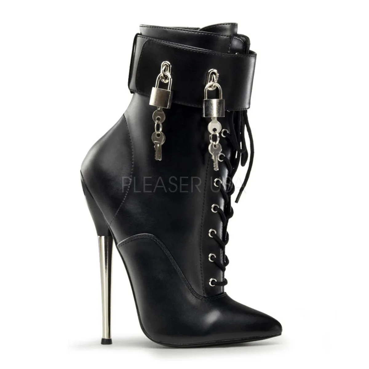 Devious DAGGER-1023 Black Fetish Boots With Padocks