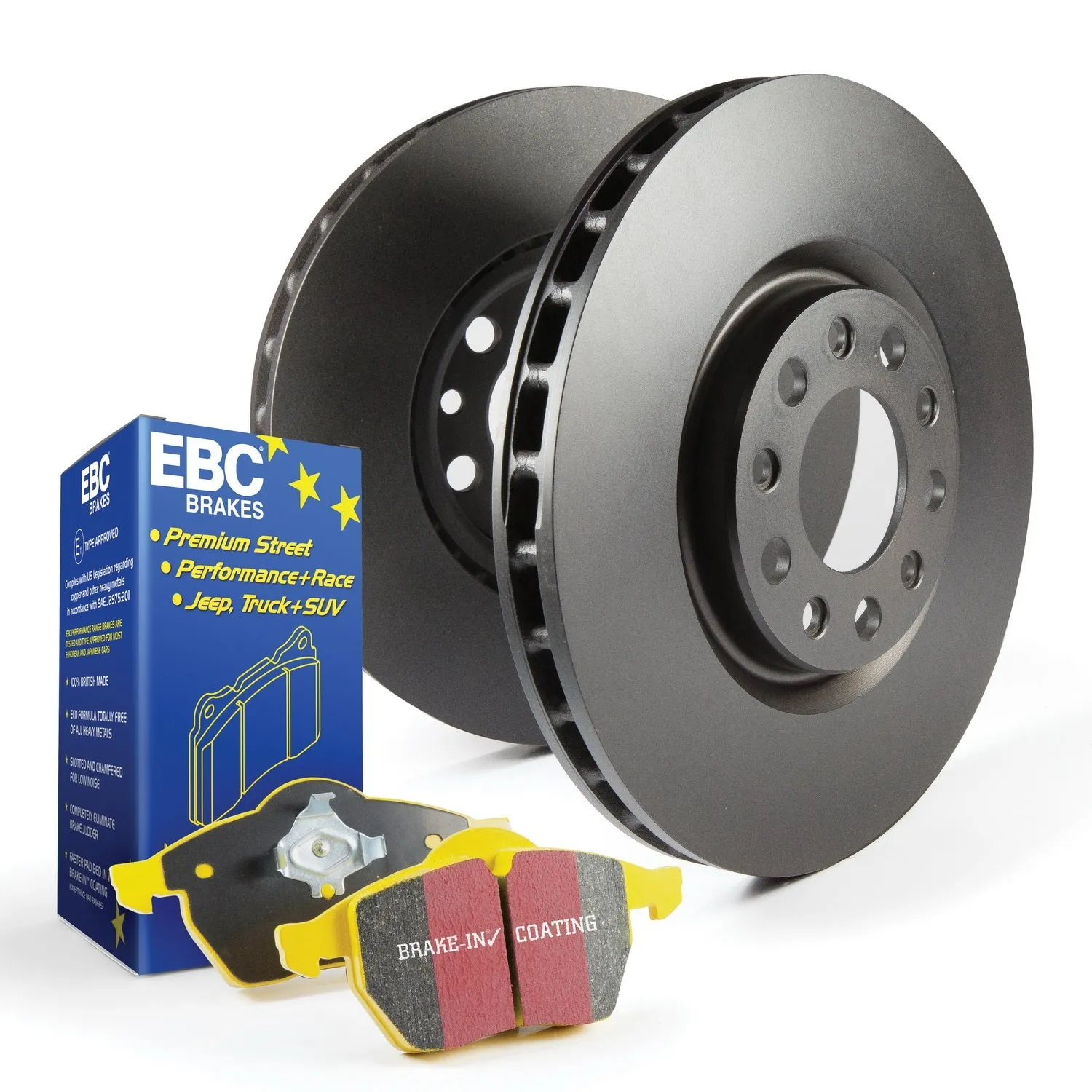 EBC Brakes S13KF1885 S13 Kits Yellowstuff and RK Rotors