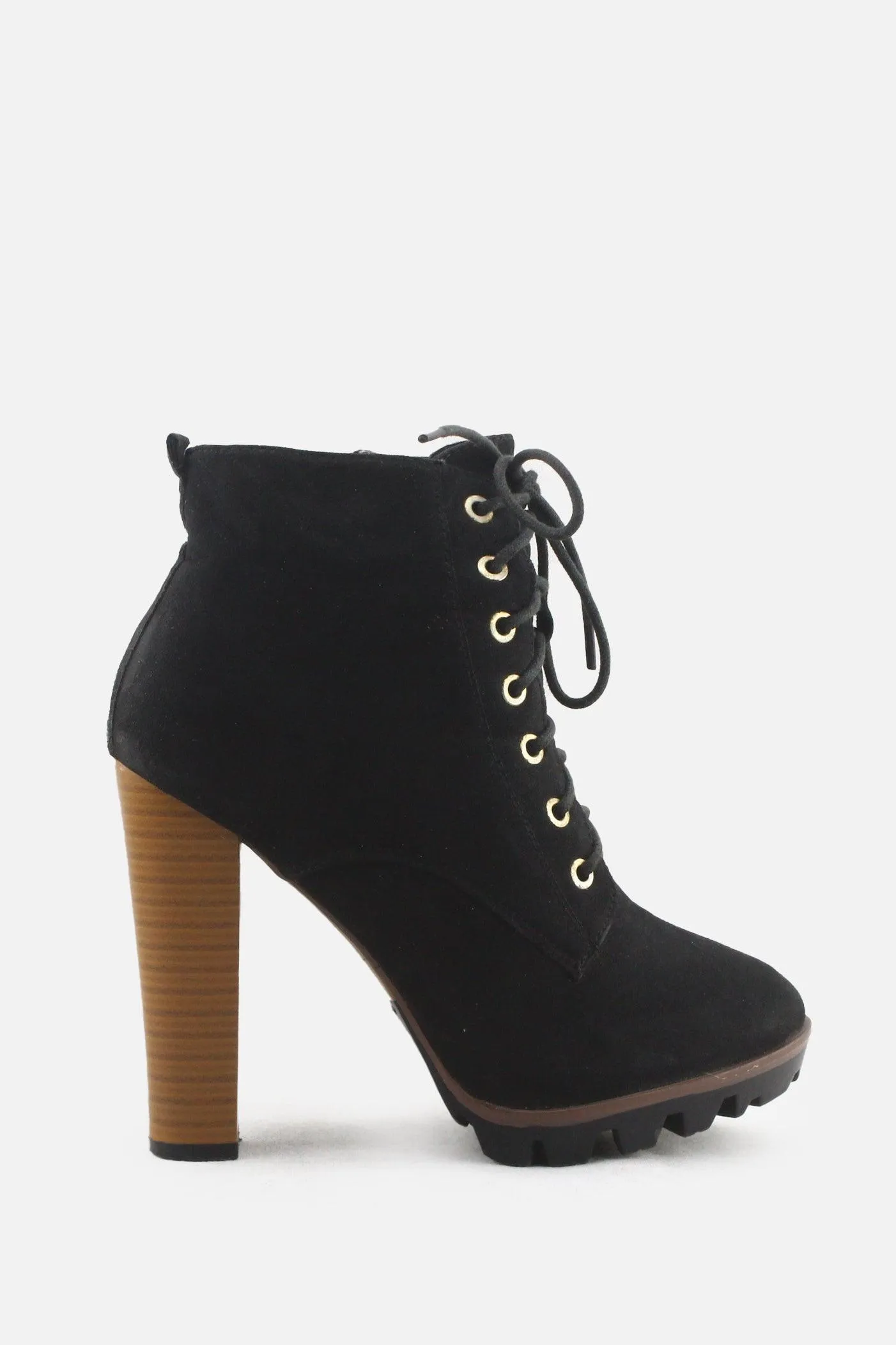 European Brand Zipper Laces Platform Boots | Suede