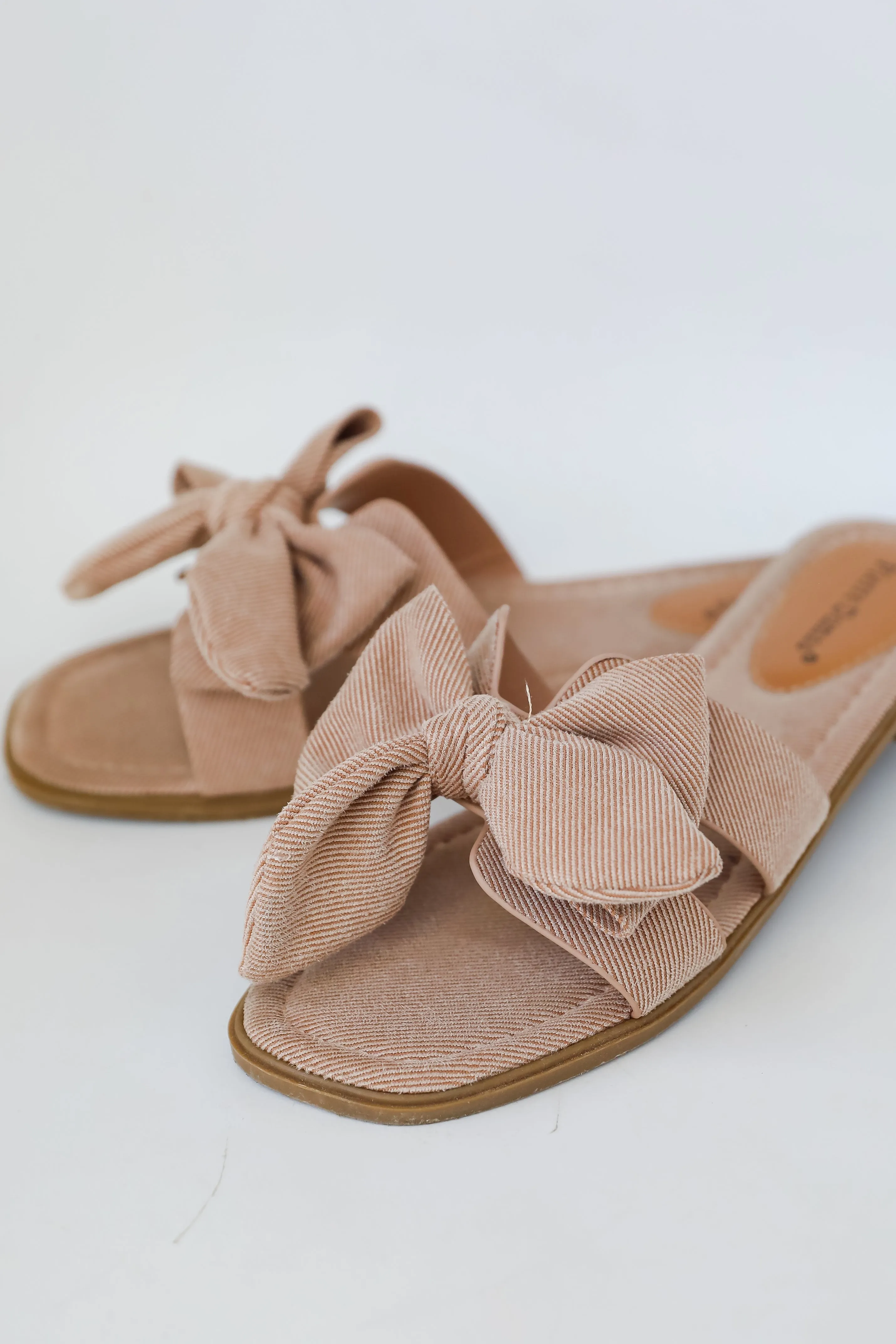 FINAL SALE - Serene Steps Taupe Bow Slide Sandals