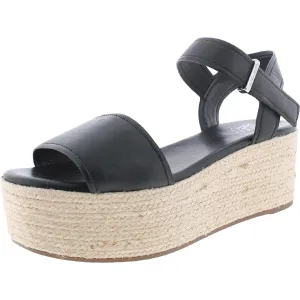 Franco Sarto Womens Ben Leather Open Toe Espadrilles