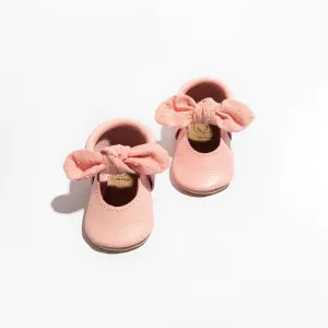 Freshly Picked Bubblegum Swiss Dot Knotted Bow Soft Sole Moccasins