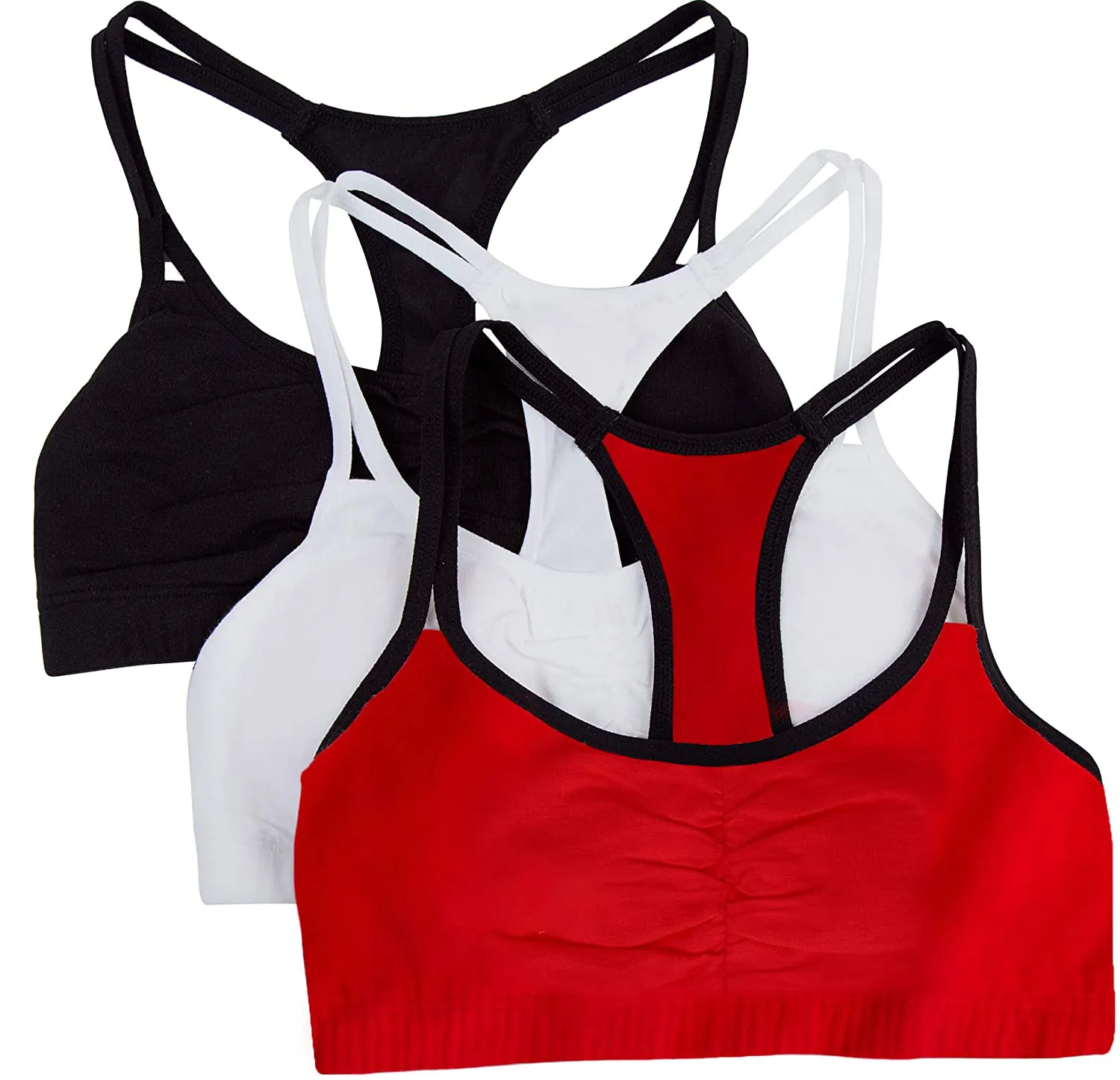 Fruit of the Loom Women's Spaghetti Strap Cotton Pullover Sports Bra