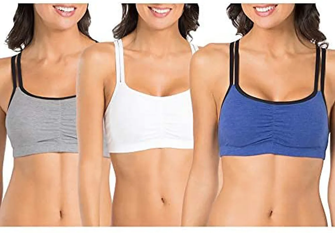 Fruit of the Loom Women's Spaghetti Strap Cotton Pullover Sports Bra