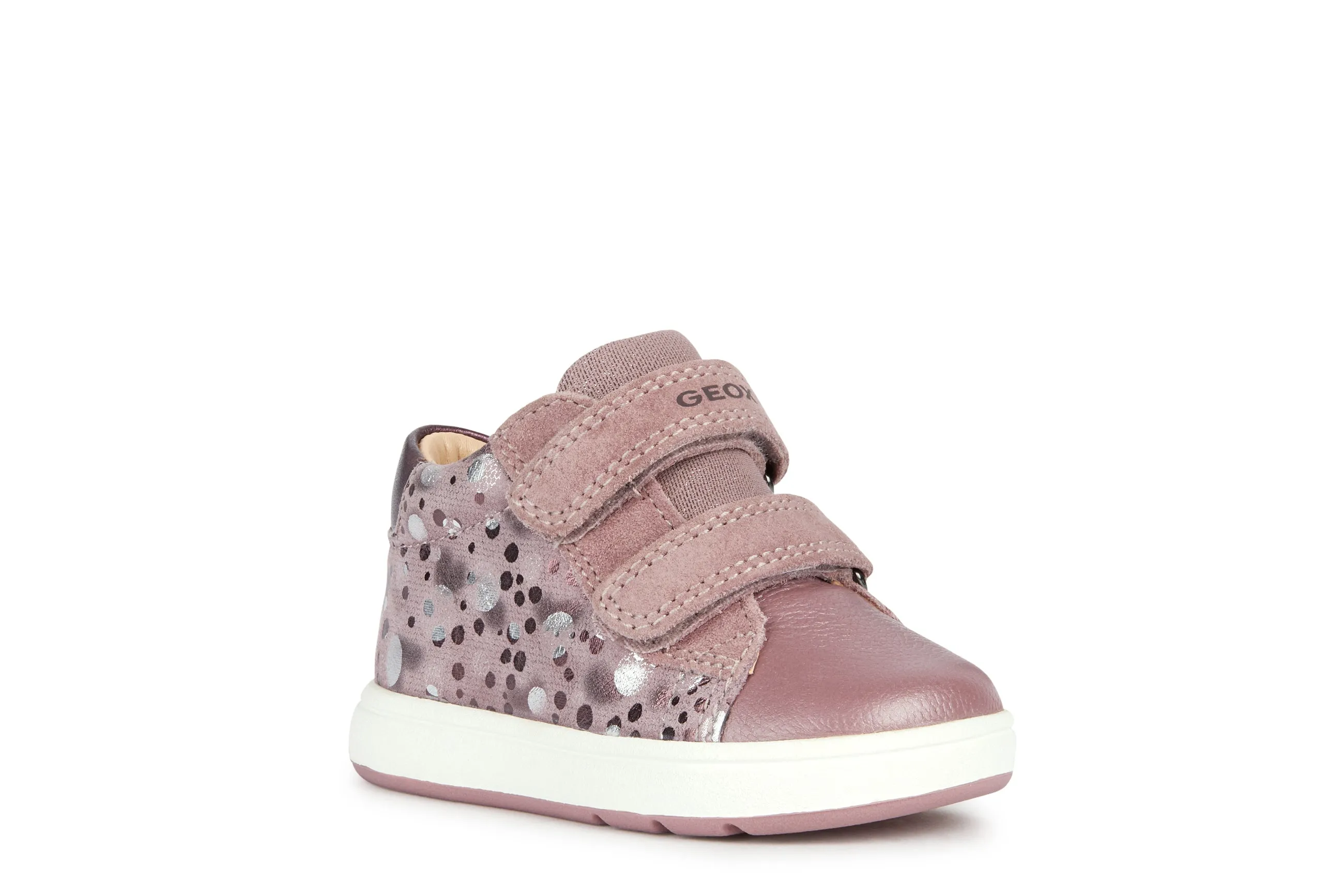 Geox Biglia Girls Dark Rose Prune Spotty Ankle Boot