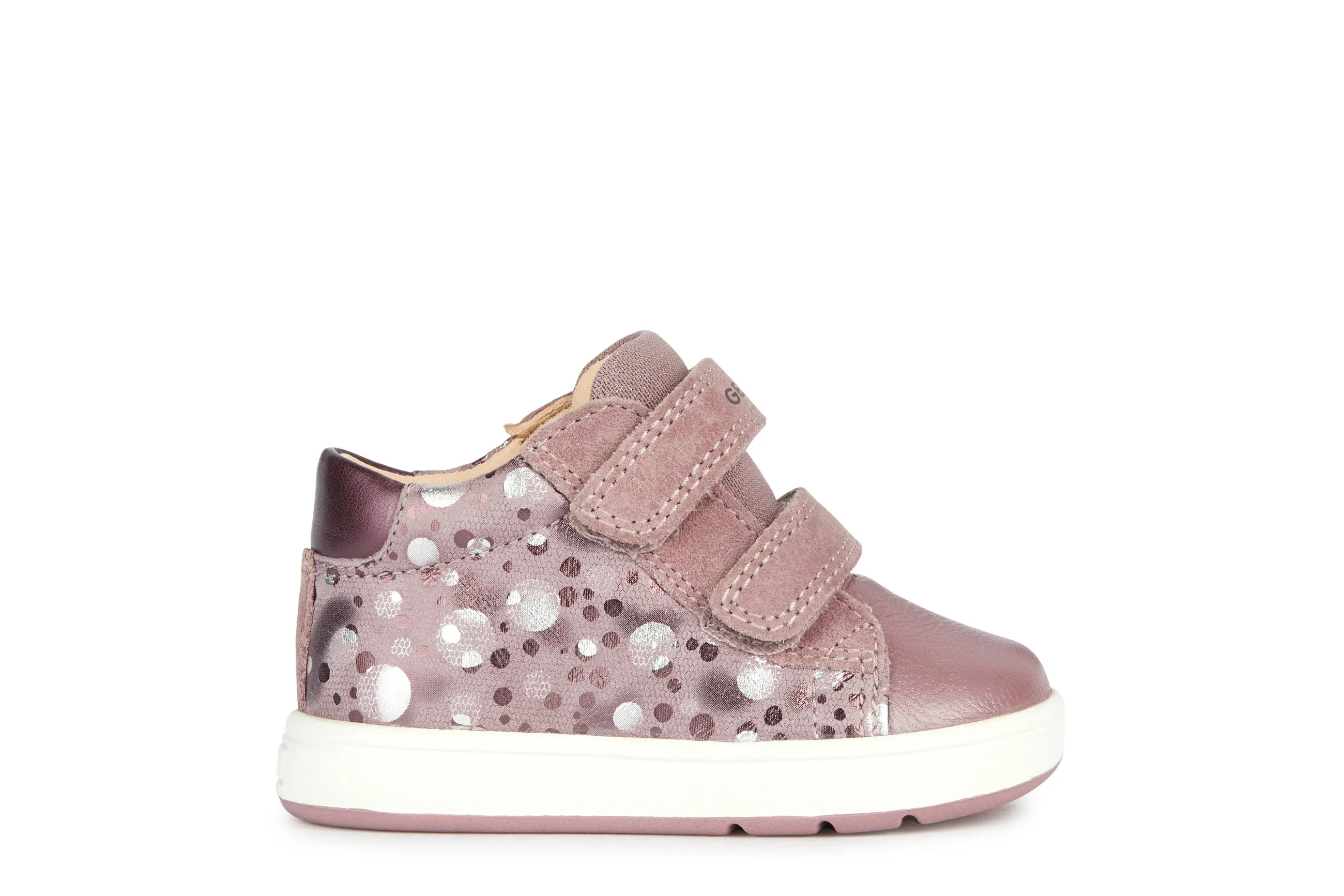 Geox Biglia Girls Dark Rose Prune Spotty Ankle Boot