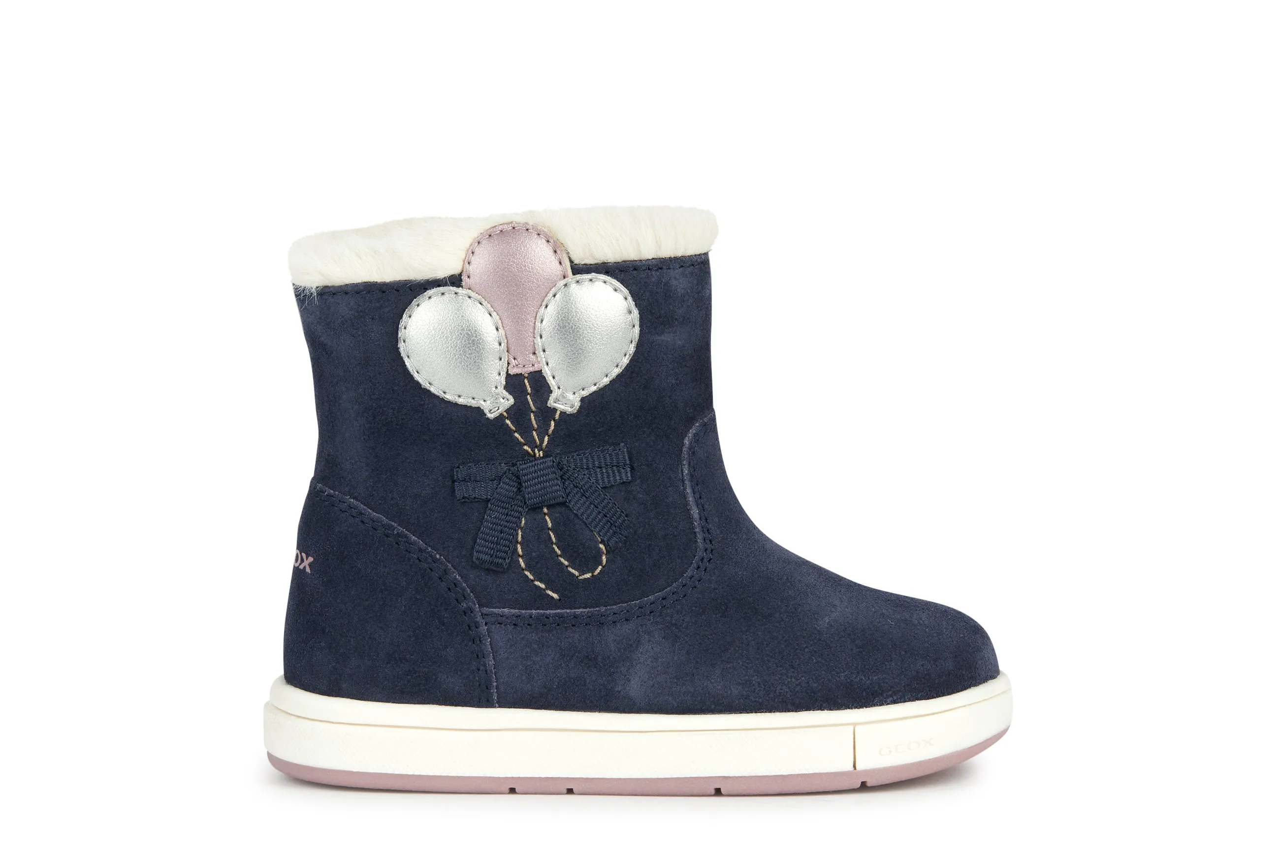 Geox Trottola Balloons Girls Navy/Pink Warm Lined Boot