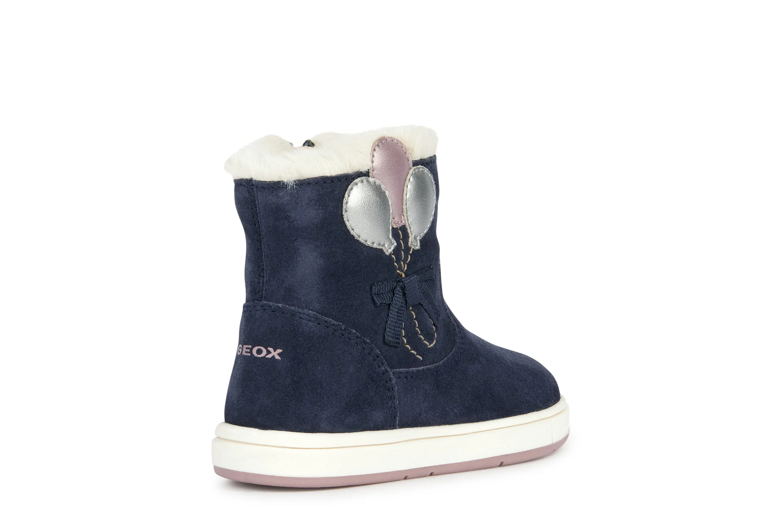 Geox Trottola Balloons Girls Navy/Pink Warm Lined Boot