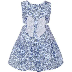 Girls Blue & White Bow Dress